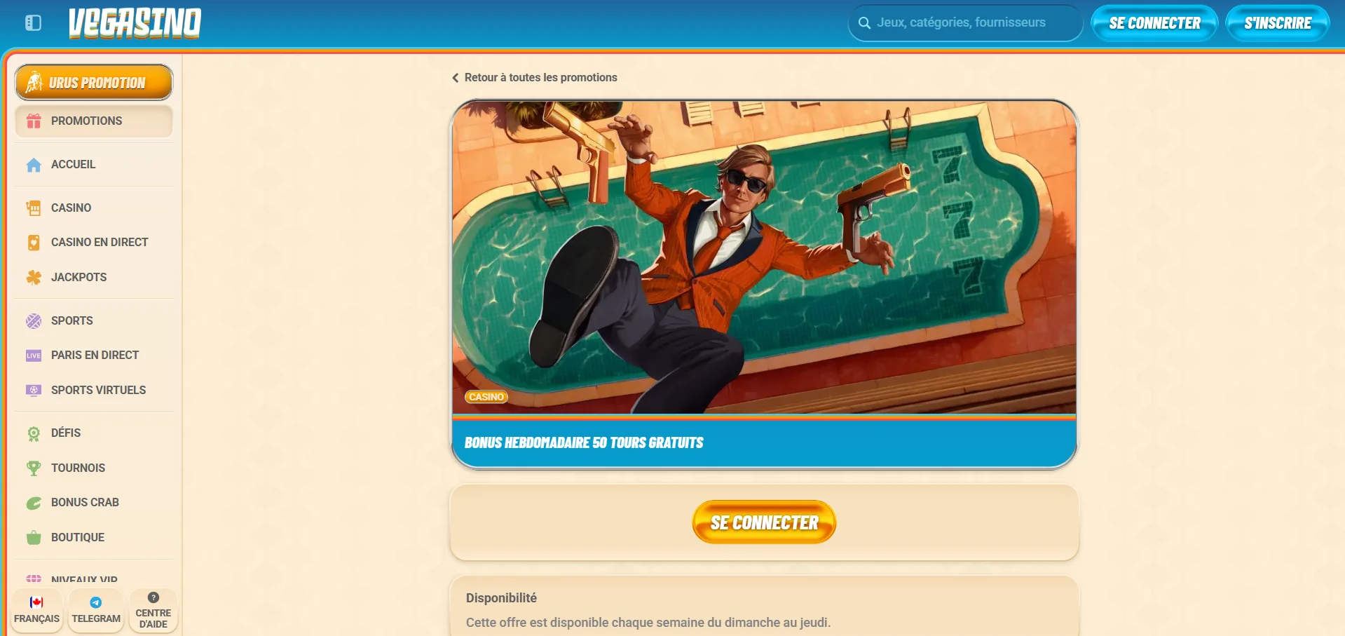 Vegasino casino code bonus